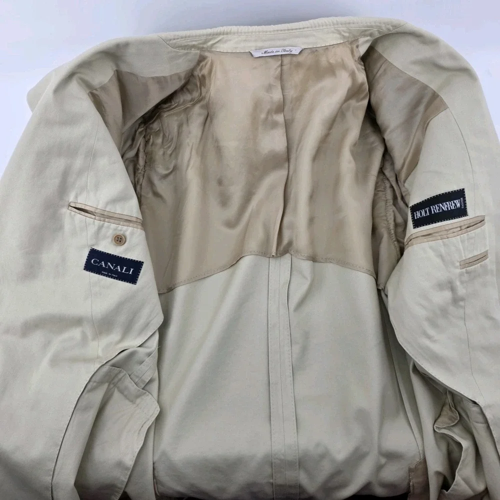 canali holt renfrew beige blazer cotton Men Sz 44 Unstructured
